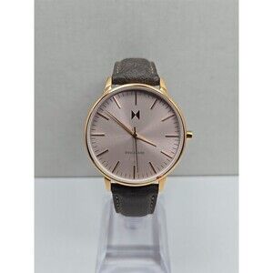 MVMT Boulevard Rosecrans 38mm Blush Dial Leather Quartz Watch New Battery